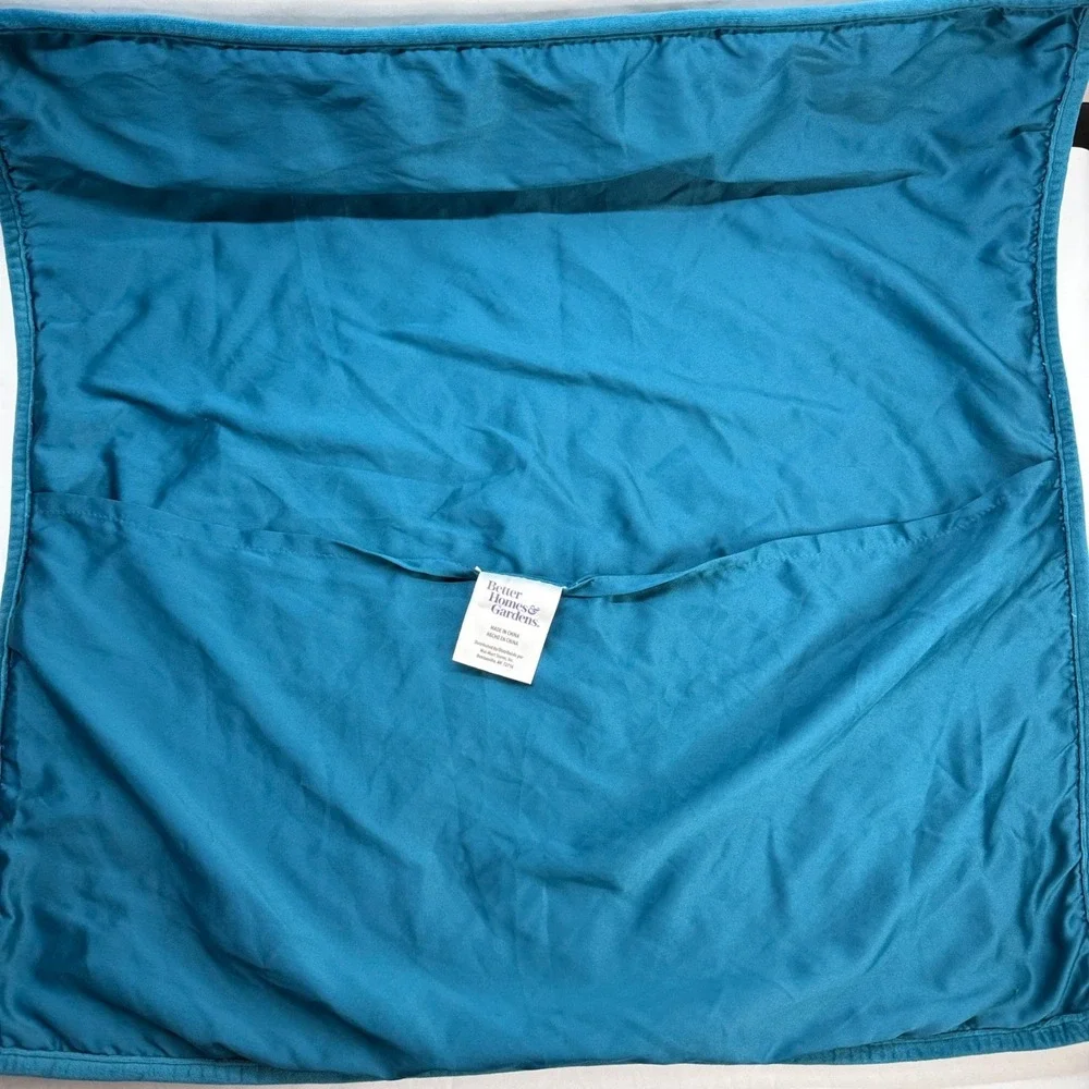 Better Homes & Gardens Quilted Velvet Euro Sham Corsair Teal Blue 26x26 BH18-003